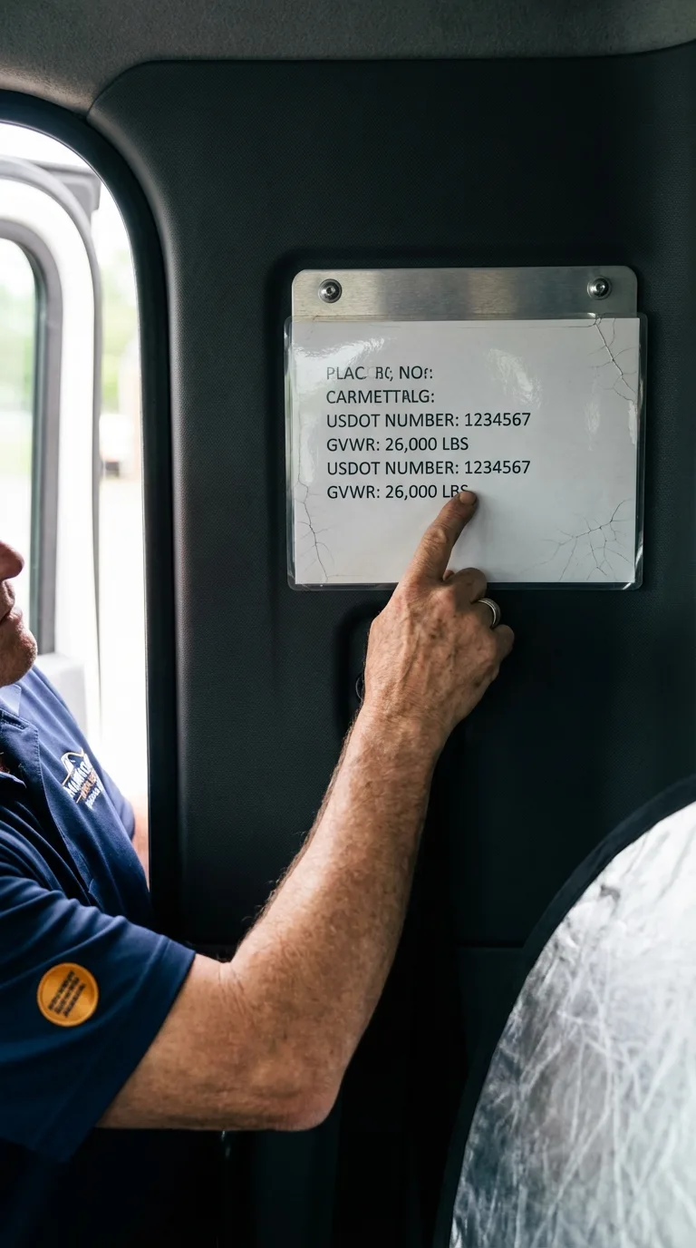 USDOT licensing placard verification in Hallstead